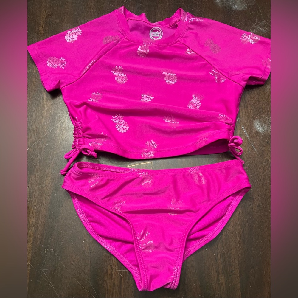 Wonder Nation Fuchsia Pineapple Swim Set